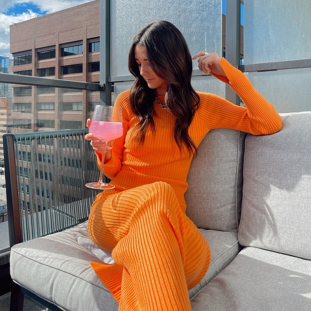 Peppermayo Orange Knit Maxi Dress